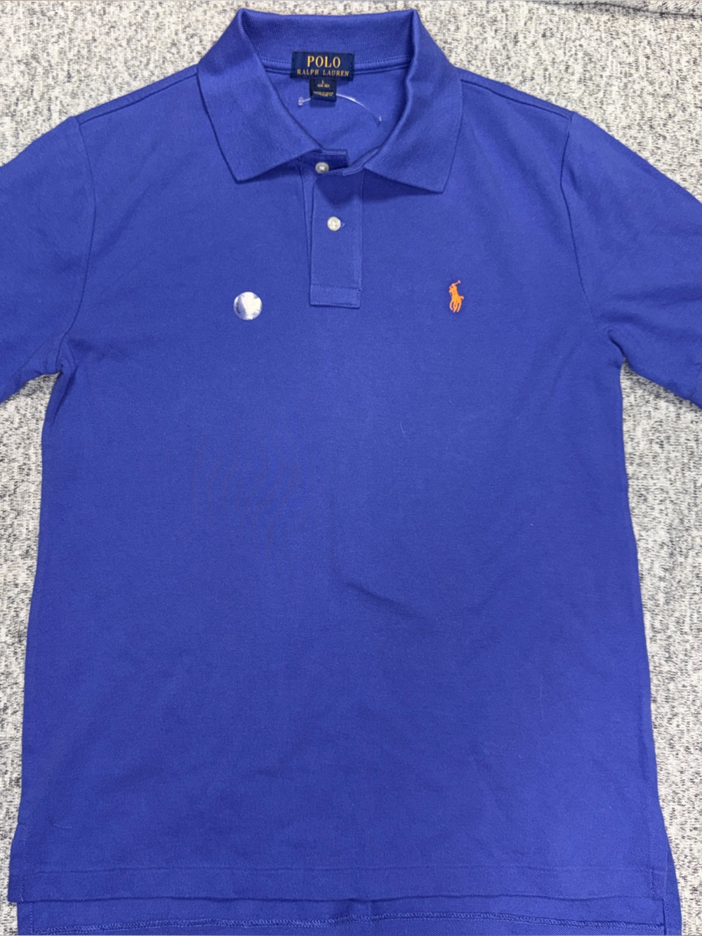 Polo by Ralph Lauren Boys Royal Blue Short-Sleeve Polo with Orange Pony